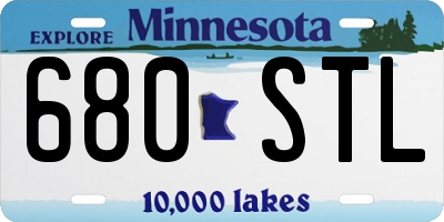 MN license plate 680STL