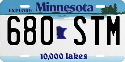 MN license plate 680STM