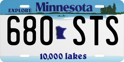 MN license plate 680STS