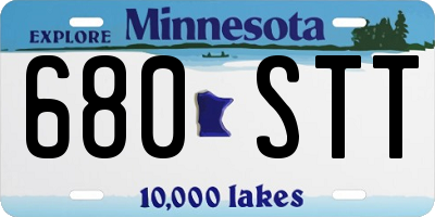 MN license plate 680STT