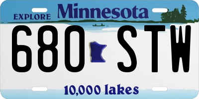 MN license plate 680STW