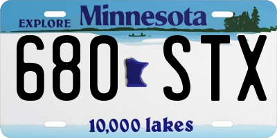 MN license plate 680STX