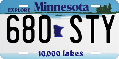 MN license plate 680STY