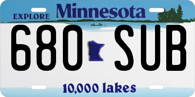 MN license plate 680SUB