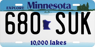 MN license plate 680SUK