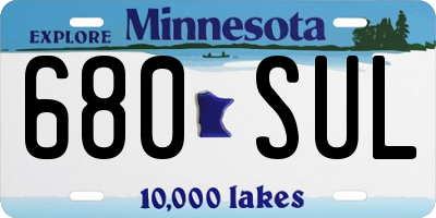 MN license plate 680SUL