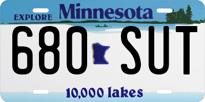 MN license plate 680SUT