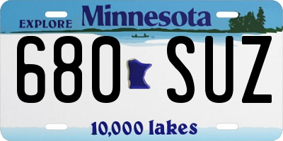 MN license plate 680SUZ