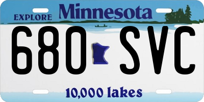 MN license plate 680SVC