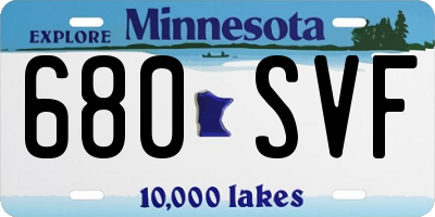 MN license plate 680SVF