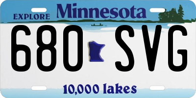 MN license plate 680SVG