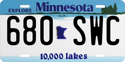 MN license plate 680SWC
