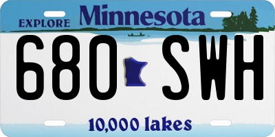 MN license plate 680SWH