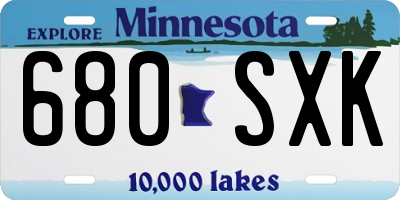 MN license plate 680SXK