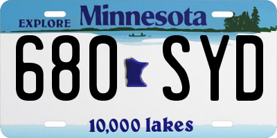 MN license plate 680SYD