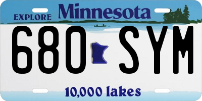 MN license plate 680SYM