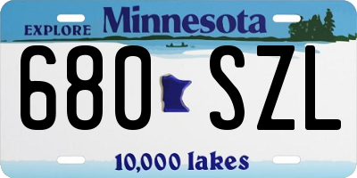 MN license plate 680SZL