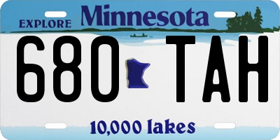 MN license plate 680TAH