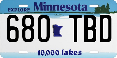 MN license plate 680TBD