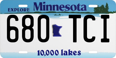 MN license plate 680TCI