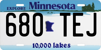 MN license plate 680TEJ