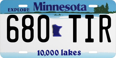 MN license plate 680TIR