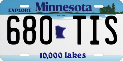 MN license plate 680TIS