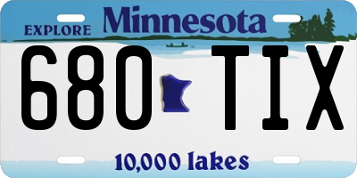 MN license plate 680TIX