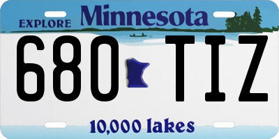 MN license plate 680TIZ