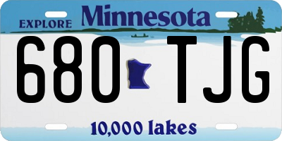 MN license plate 680TJG