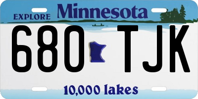 MN license plate 680TJK