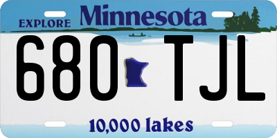 MN license plate 680TJL