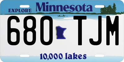 MN license plate 680TJM