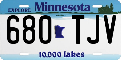 MN license plate 680TJV