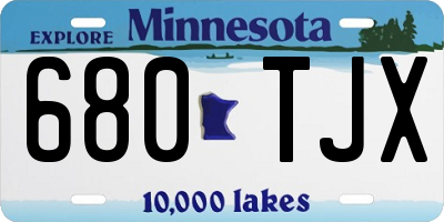MN license plate 680TJX
