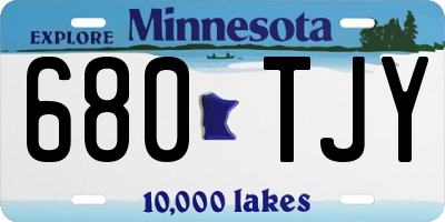 MN license plate 680TJY
