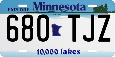 MN license plate 680TJZ