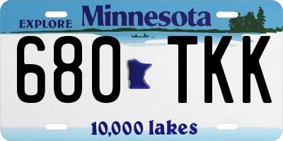 MN license plate 680TKK