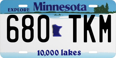 MN license plate 680TKM