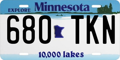 MN license plate 680TKN