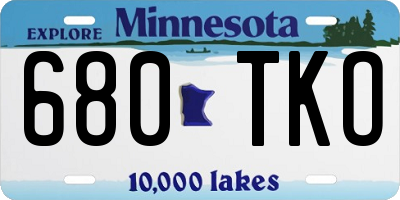 MN license plate 680TKO
