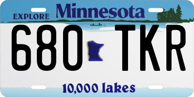 MN license plate 680TKR