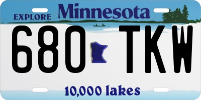 MN license plate 680TKW