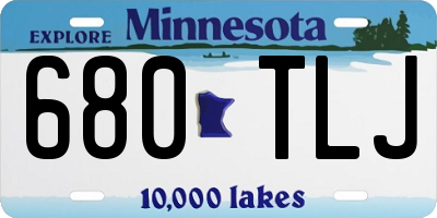MN license plate 680TLJ