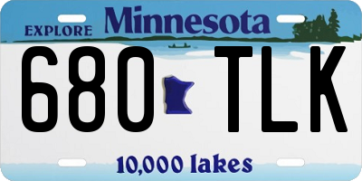 MN license plate 680TLK