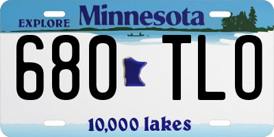 MN license plate 680TLO