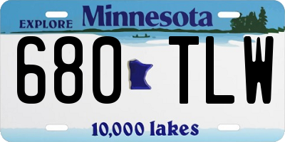 MN license plate 680TLW