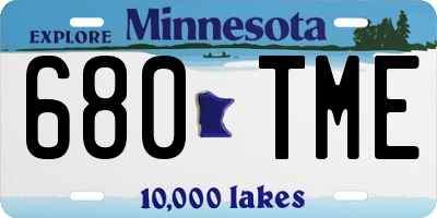 MN license plate 680TME