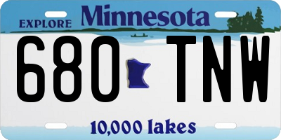 MN license plate 680TNW