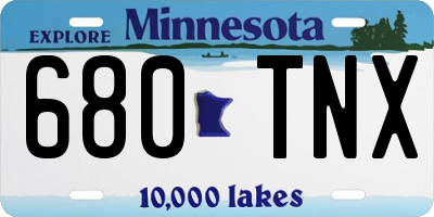 MN license plate 680TNX